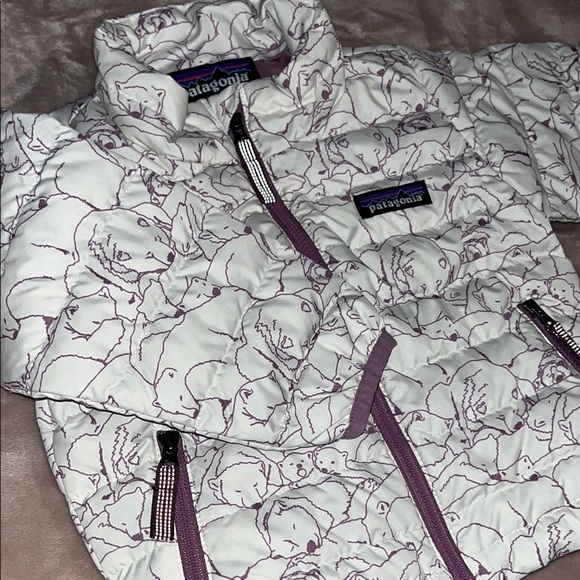 Patagonia Purple and White Puffer Jacket - Picture 2 of 6